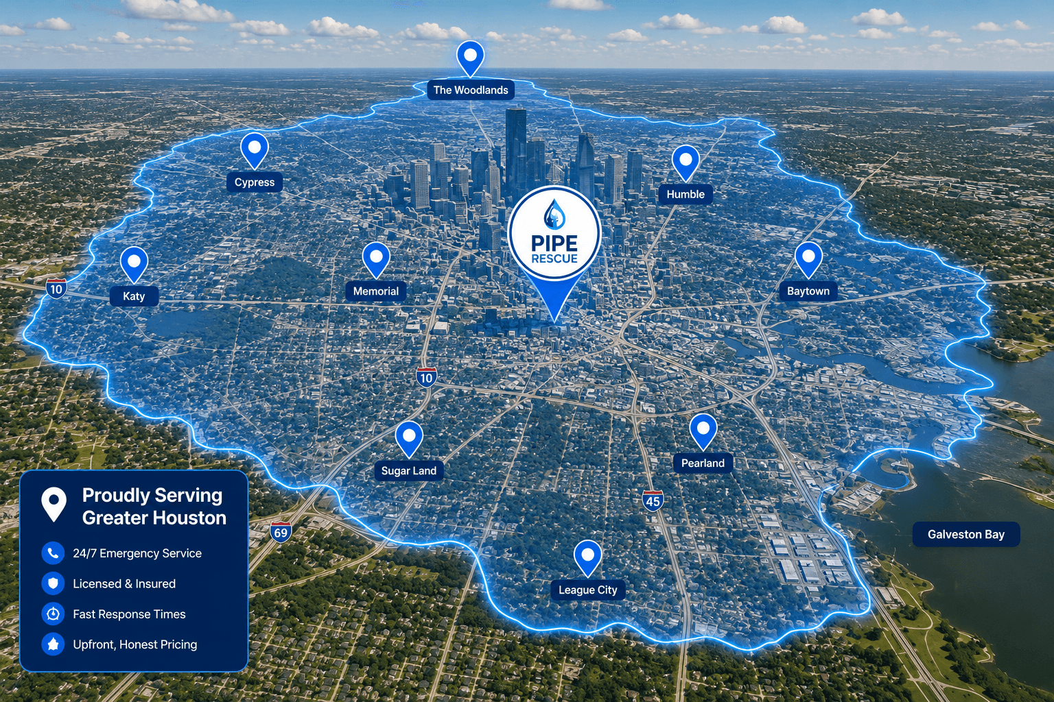 Houston Service Area Map